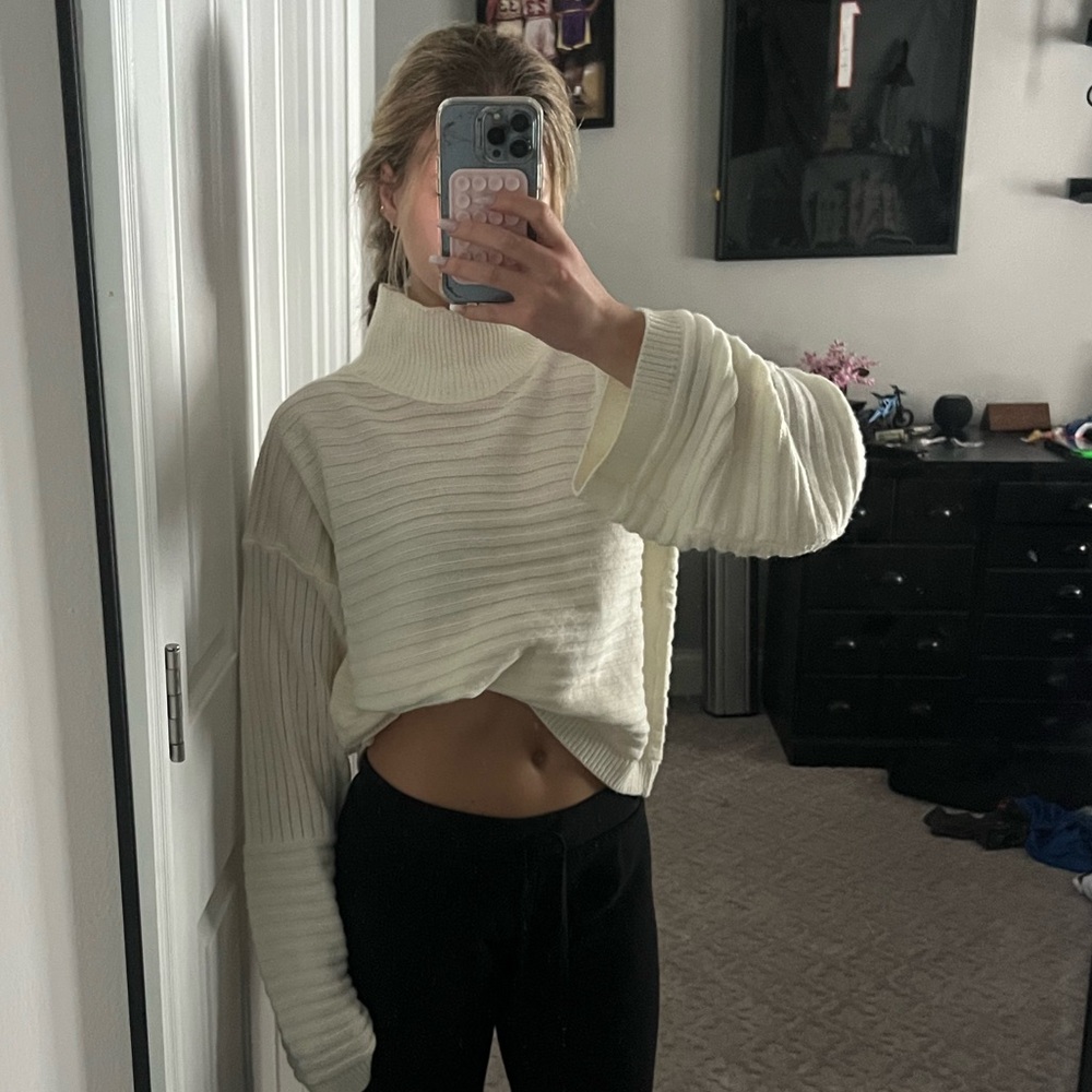 Cozy White Turtleneck Sweater